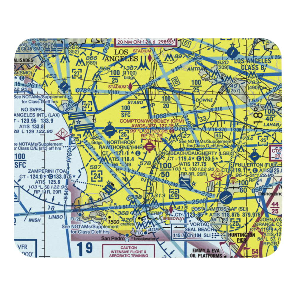 Compton Woodley Airport (CPM) VFR Sectional Mouse Pad 