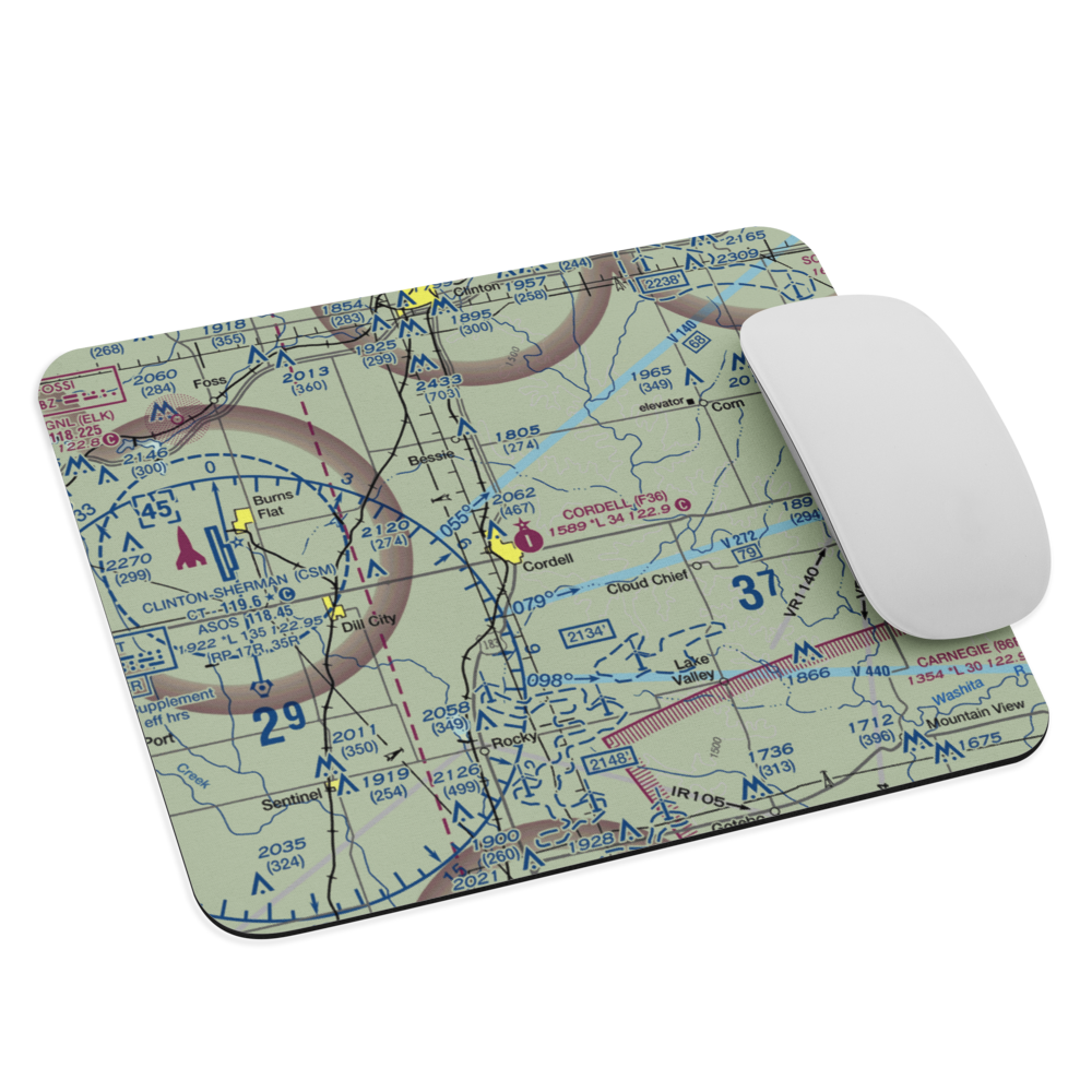 Cordell Municipal Airport (F36) VFR Sectional Mouse Pad 