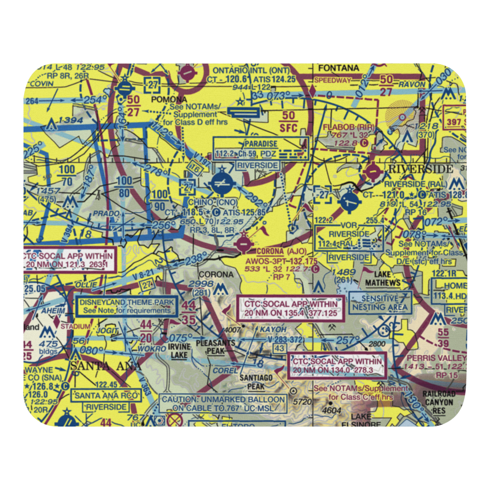 Corona Municipal Airport (AJO) VFR Sectional Mouse Pad 