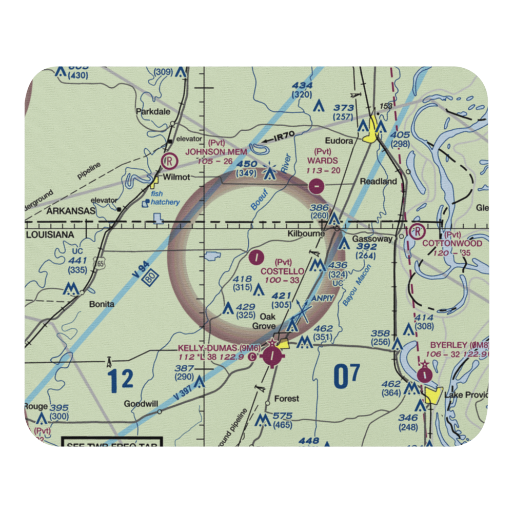 Costello Airport (2LA7) VFR Sectional Mouse Pad 