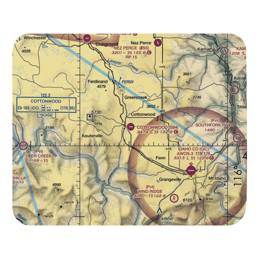 Cottonwood Municipal Airport (S84) VFR Sectional Mouse Pad 