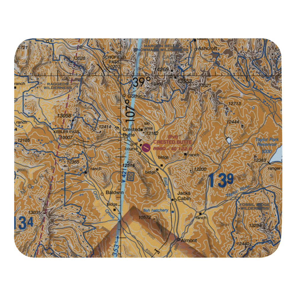 Crested Butte Airpark (CSE) VFR Sectional Mouse Pad 
