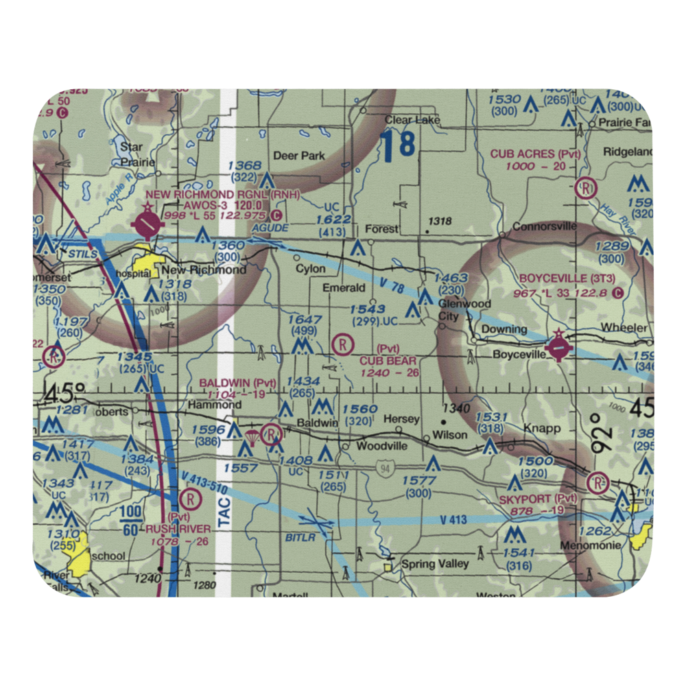 Cub Bear Airport (85WI) VFR Sectional Mouse Pad 