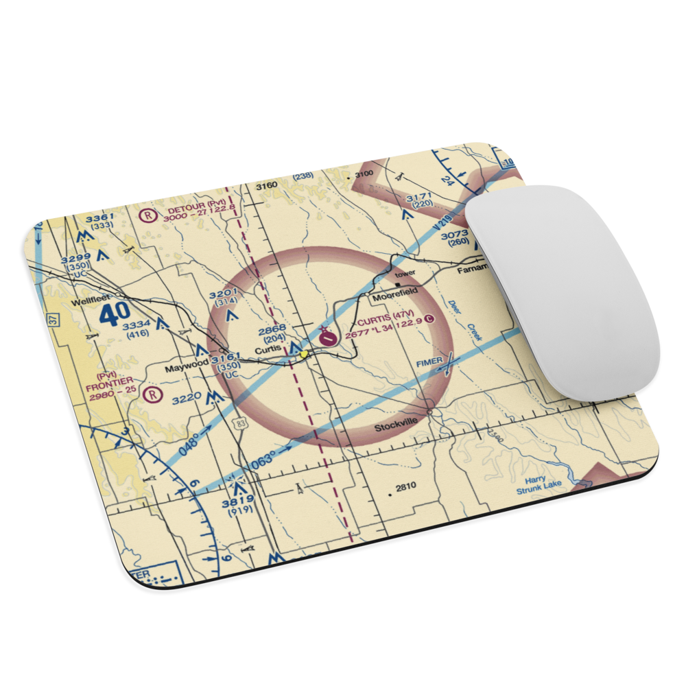 Curtis Municipal Airport (47V) VFR Sectional Mouse Pad 
