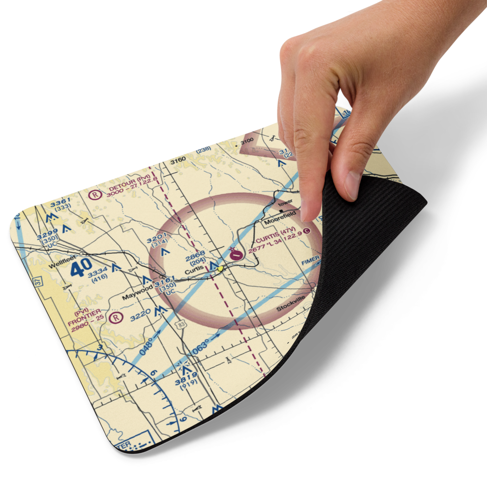 Curtis Municipal Airport (47V) VFR Sectional Mouse Pad 