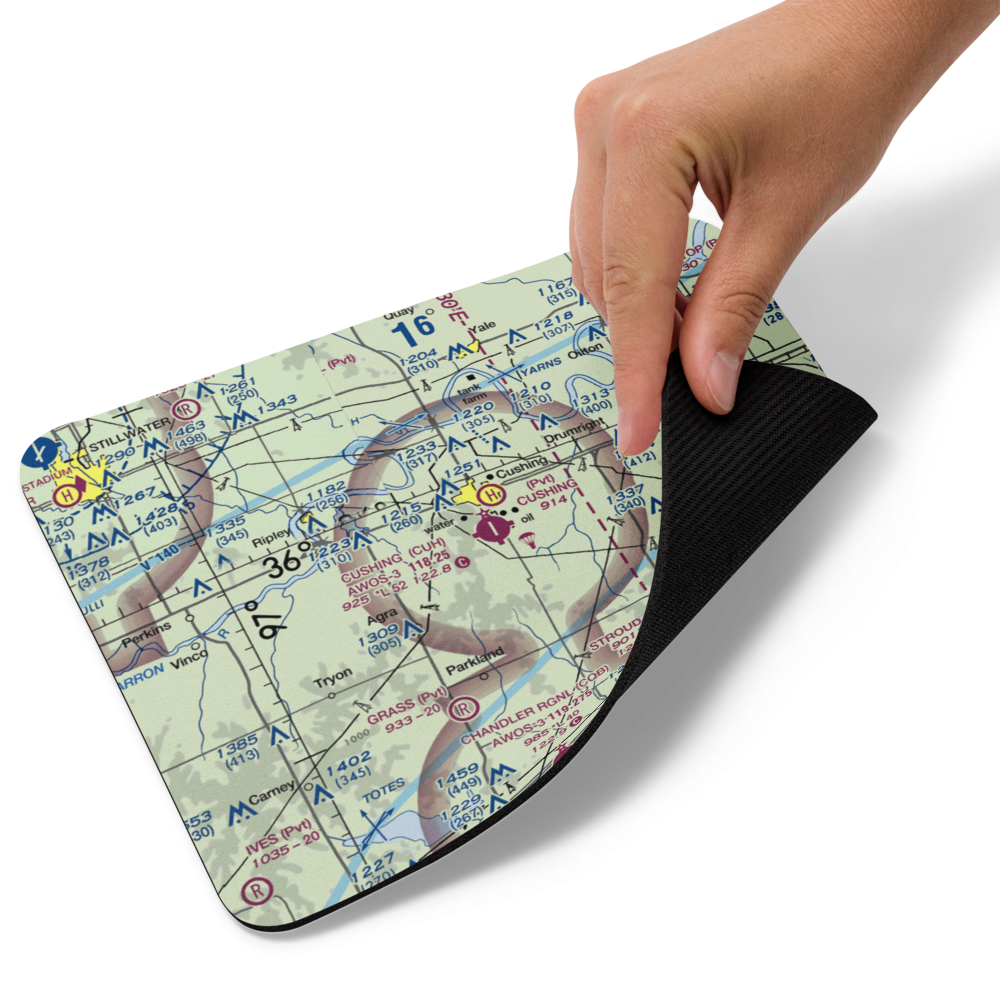 Cushing Municipal Airport (CUH) VFR Sectional Mouse Pad 