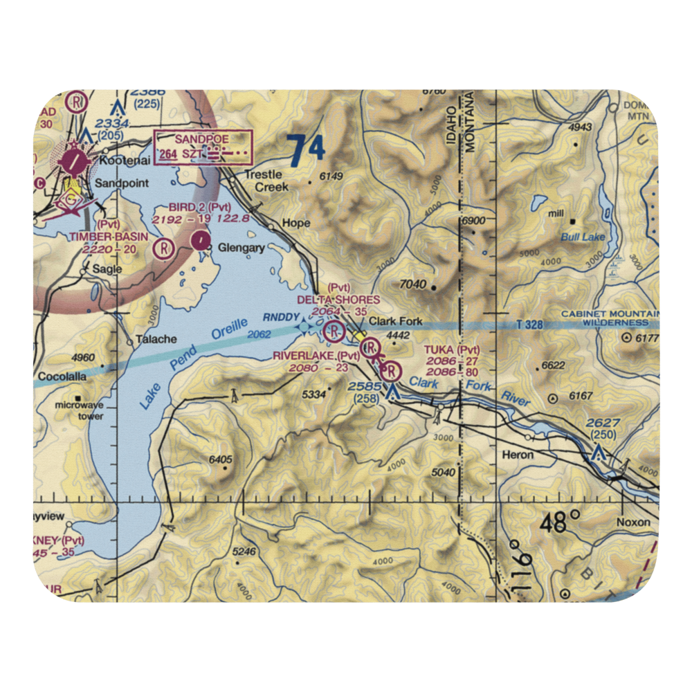 CX Ranch Airport (ID01) VFR Sectional Mouse Pad 