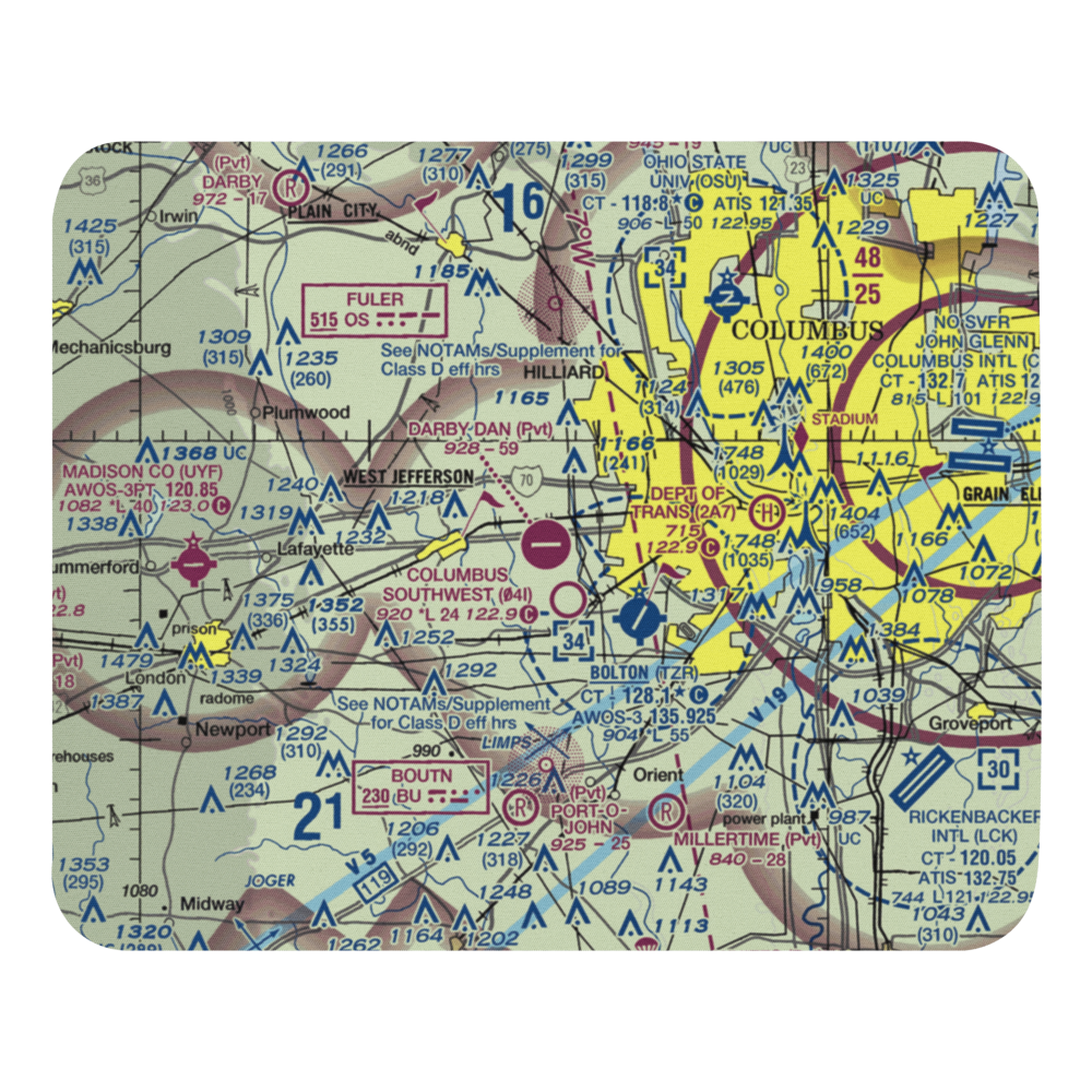 Darby Dan Airport (6I6) VFR Sectional Mouse Pad 
