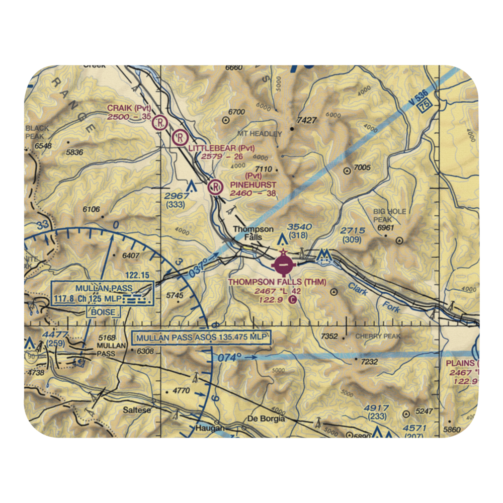 Dave's Landing Seaplane Base (MT92) VFR Sectional Mouse Pad 