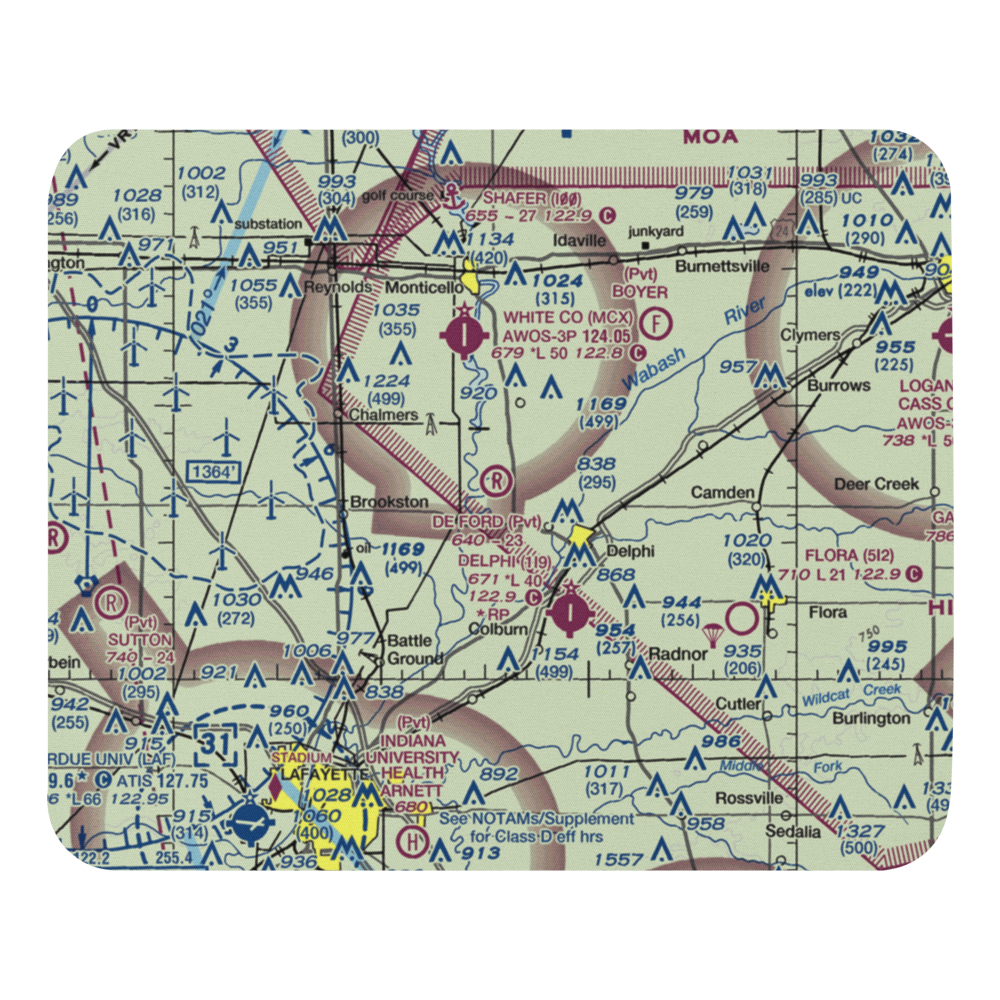 De Ford Airport (4II0) VFR Sectional Mouse Pad 