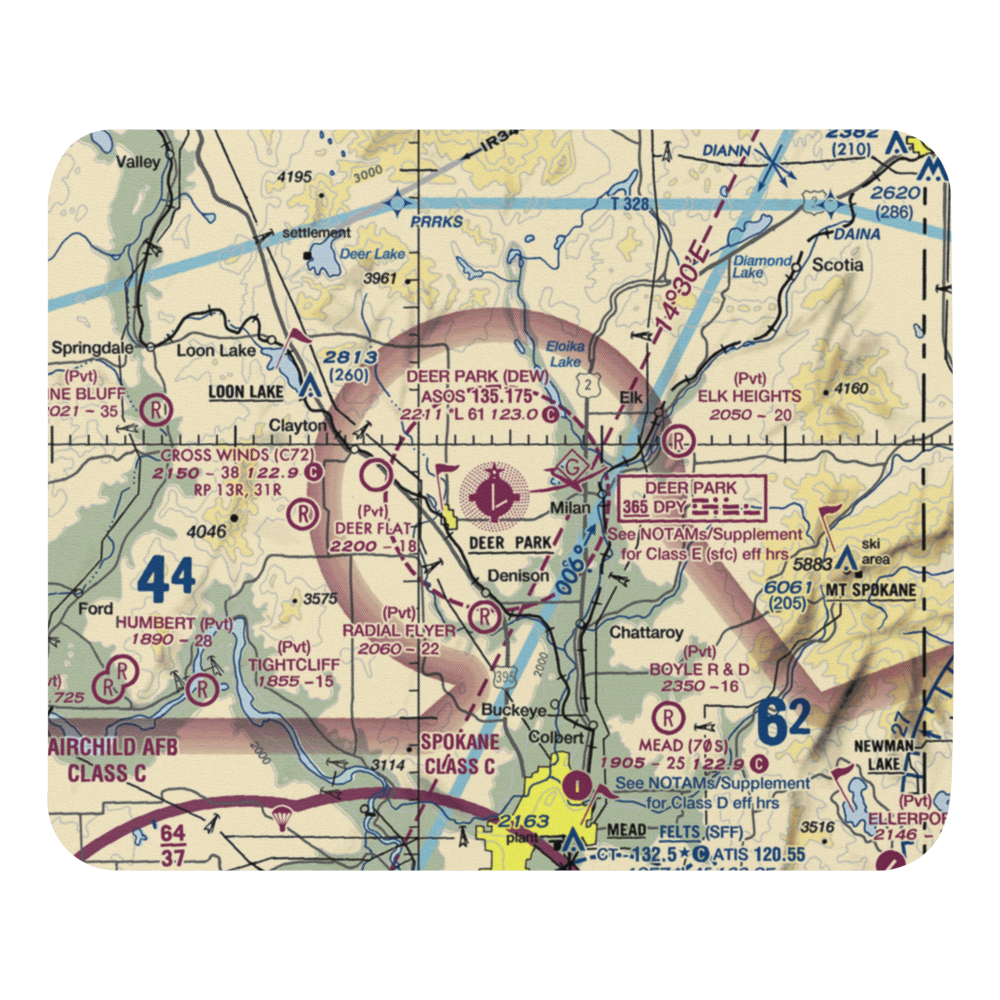 Deer Park Airport (DEW) VFR Sectional Mouse Pad 
