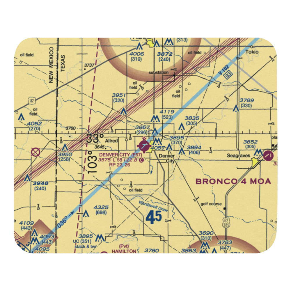 Denver City Airport (E57) VFR Sectional Mouse Pad 