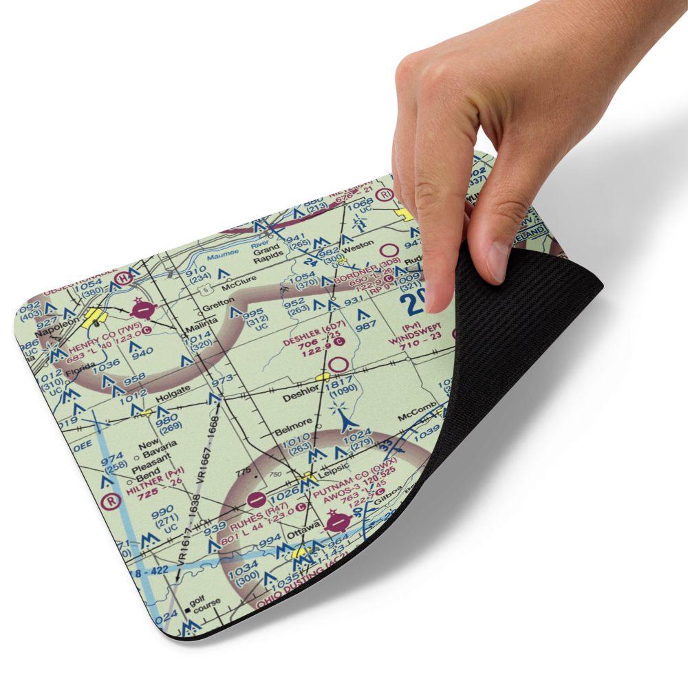 Deshler Municipal Landing Strip (6D7) VFR Sectional Mouse Pad 