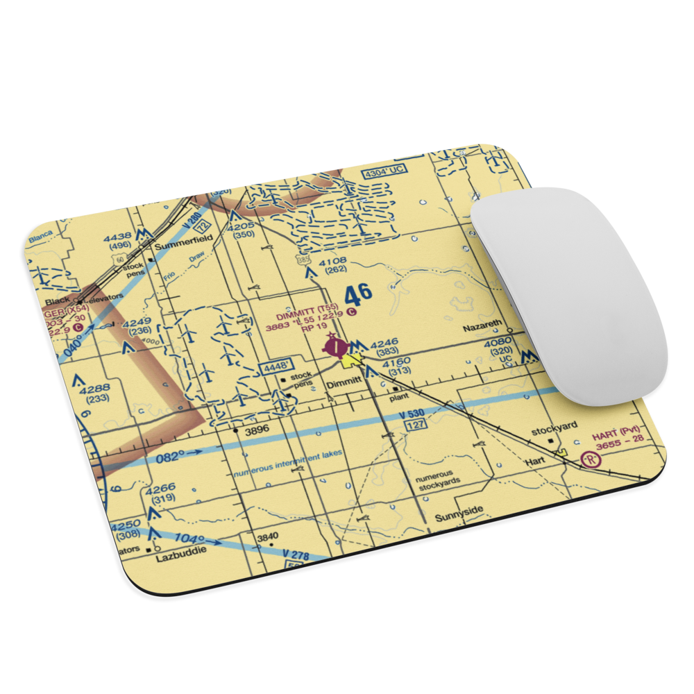 Dimmitt Municipal Airport (T55) VFR Sectional Mouse Pad 