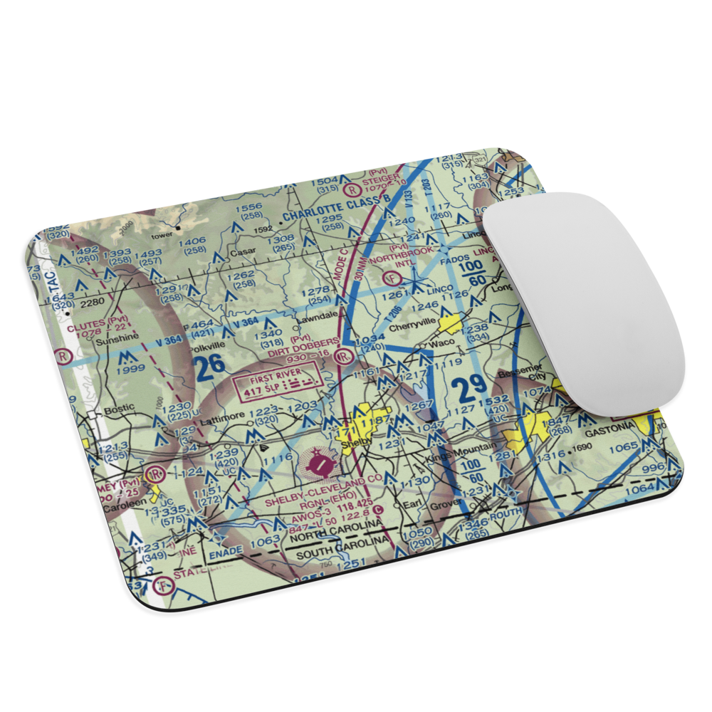 Dirt Dobber's Grass Strip (NC97) VFR Sectional Mouse Pad 