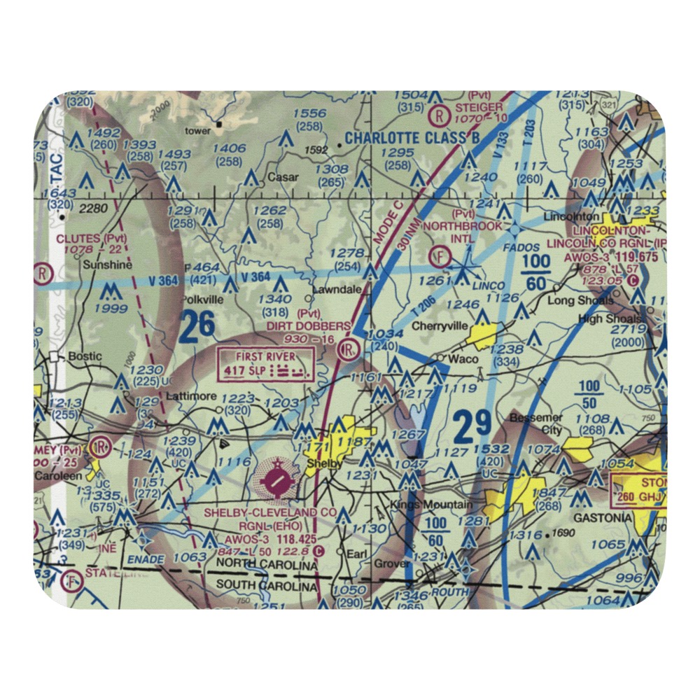 Dirt Dobber's Grass Strip (NC97) VFR Sectional Mouse Pad 