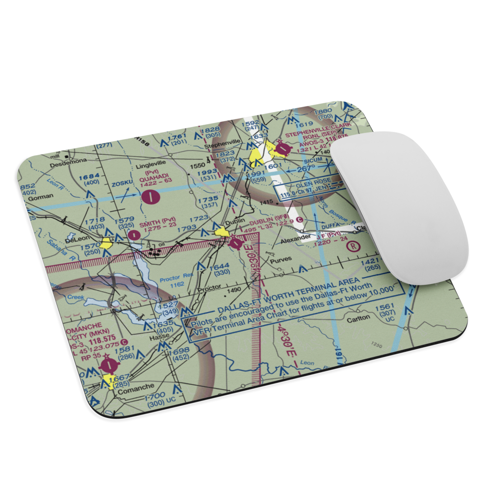 Dublin Municipal Airport (9F0) VFR Sectional Mouse Pad 