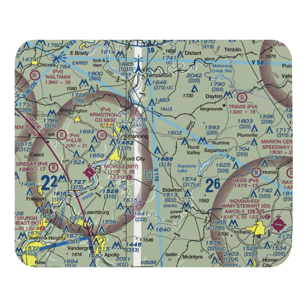 Dunbar Airport (PN49) VFR Sectional Mouse Pad 