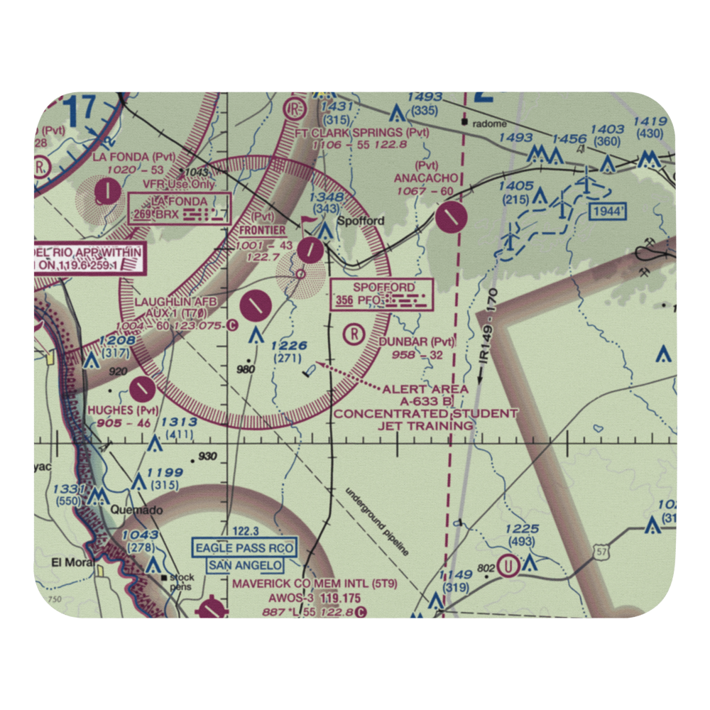 Dunbar Ranch Airport (0XS8) VFR Sectional Mouse Pad 