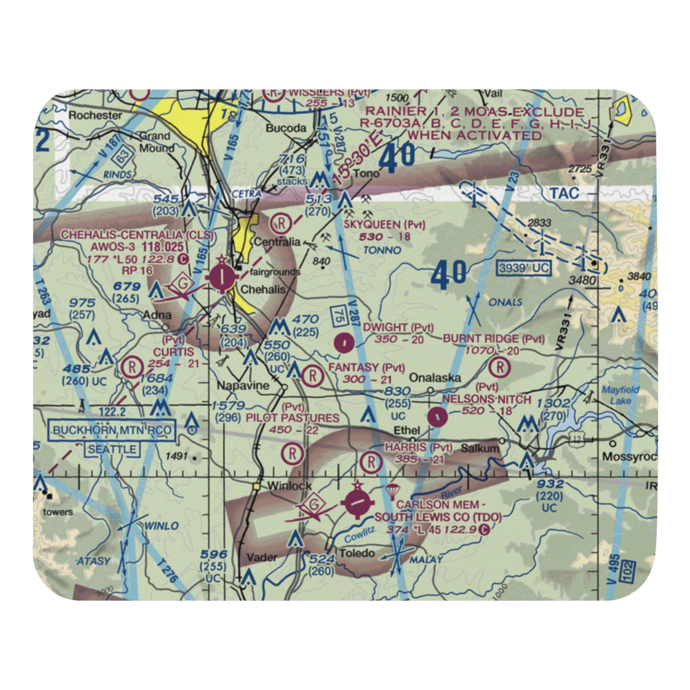 Dwight Field (0WA1) VFR Sectional Mouse Pad 