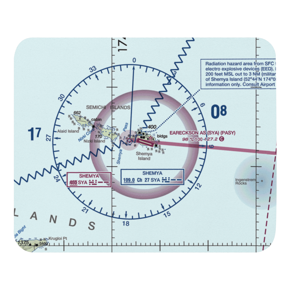 Eareckson Air Station (SYA) VFR Sectional Mouse Pad 