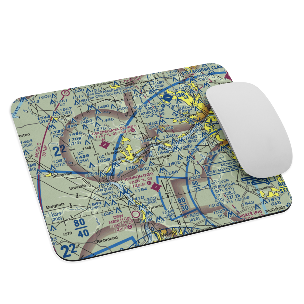 East Liverpool Seaplane Base (WV41) VFR Sectional Mouse Pad 