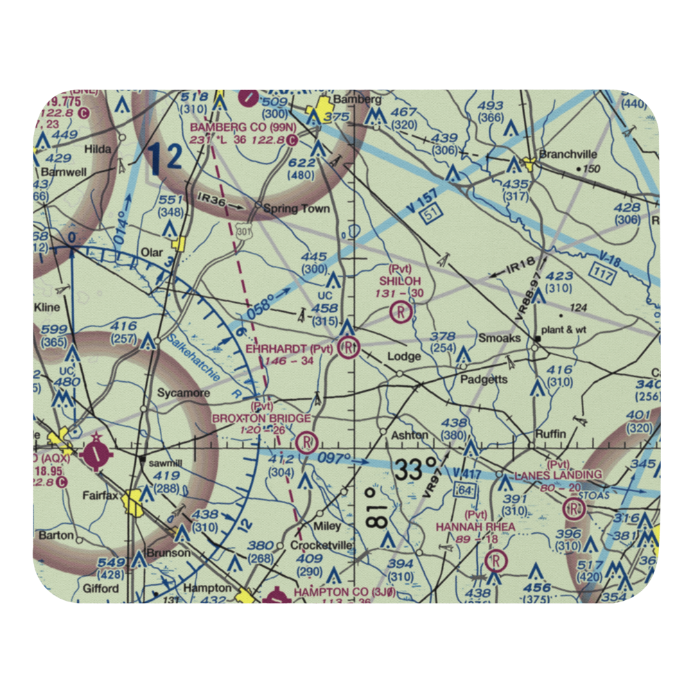 Ehrhardt Airport (SC35) VFR Sectional Mouse Pad 