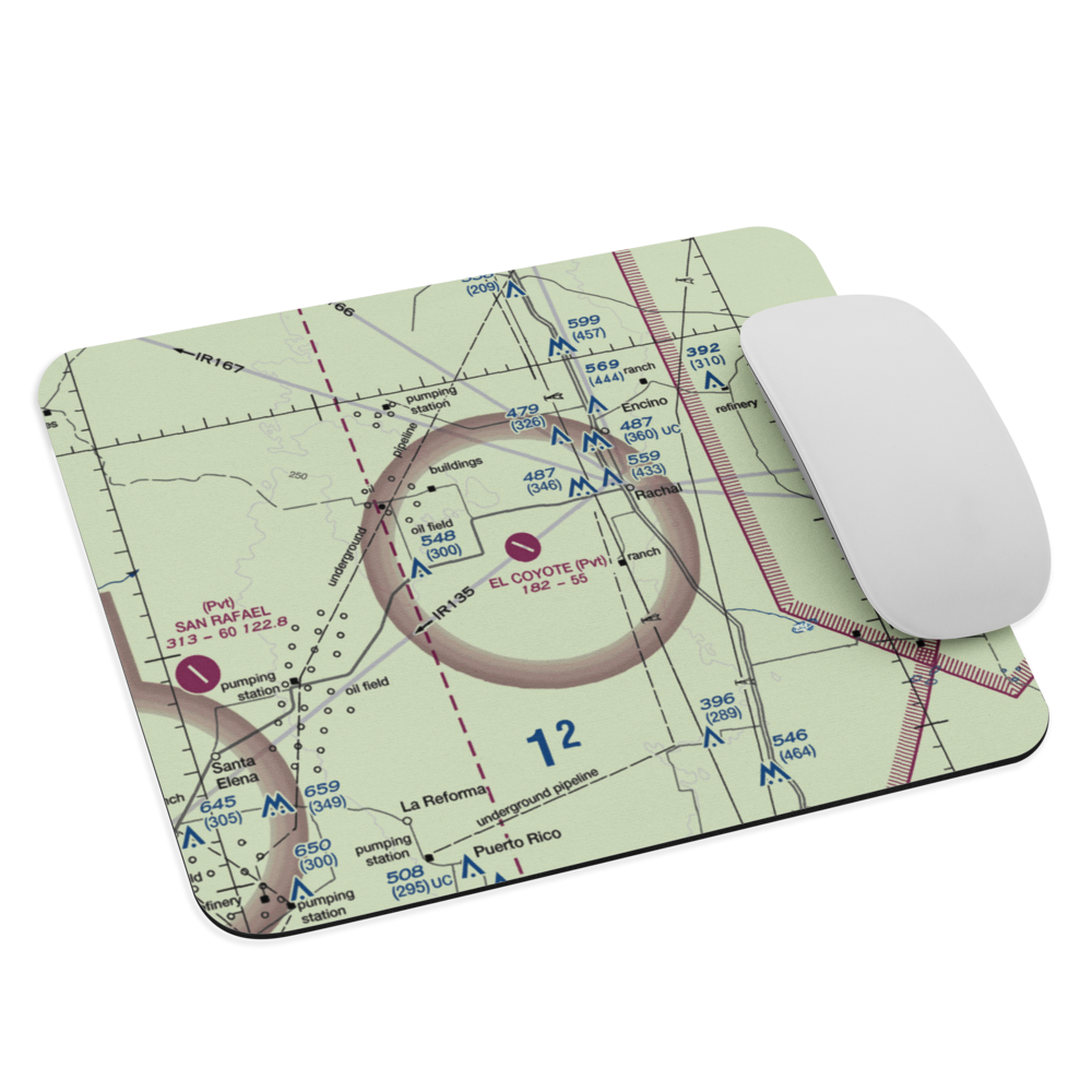 El Coyote Ranch Airport (2TA8) VFR Sectional Mouse Pad 