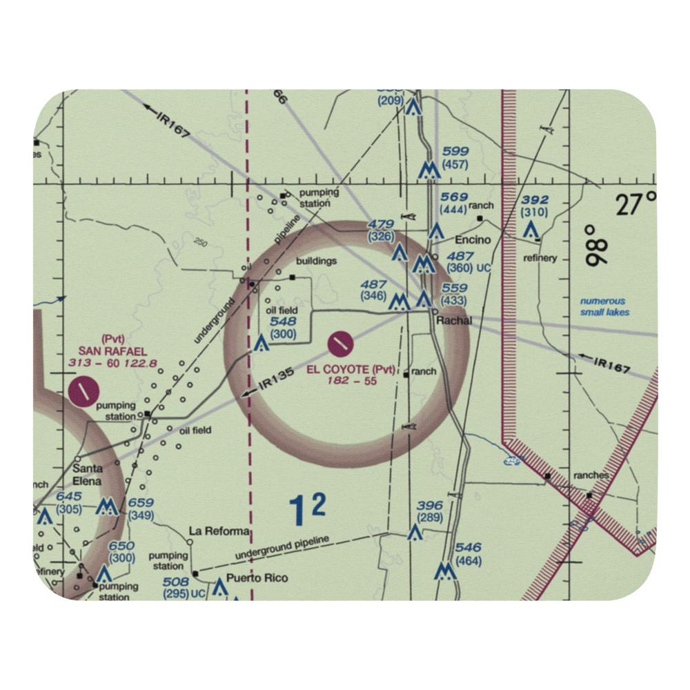 El Coyote Ranch Airport (2TA8) VFR Sectional Mouse Pad 