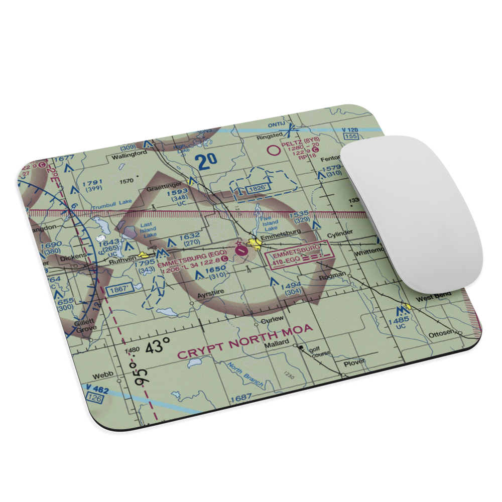 Emmetsburg Municipal Airport (EGQ) VFR Sectional Mouse Pad 