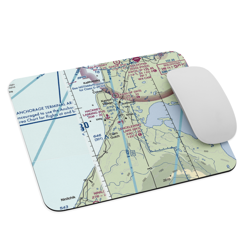 Encelewski Lake Seaplane Base (AK5) VFR Sectional Mouse Pad 