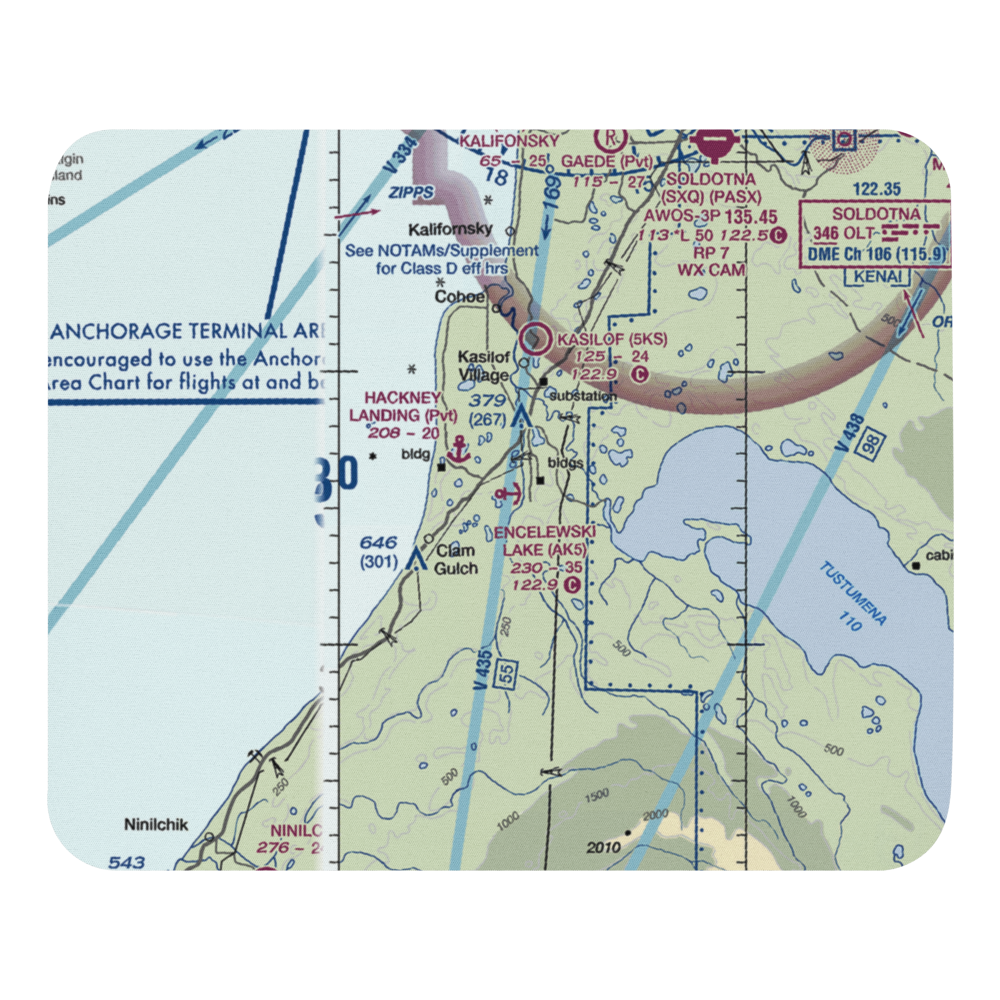 Encelewski Lake Seaplane Base (AK5) VFR Sectional Mouse Pad 