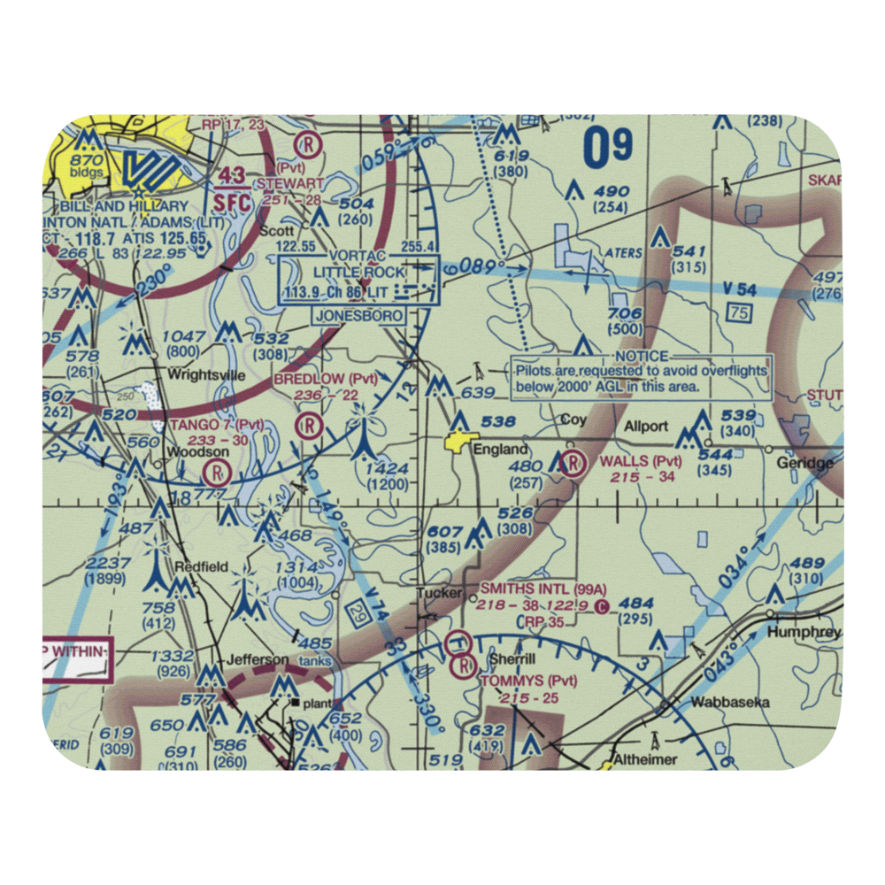 Enlgand ag strip (5MZ) VFR Sectional Mouse Pad 