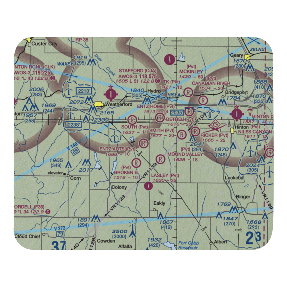 Entz Arts Airport (16OK) VFR Sectional Mouse Pad 