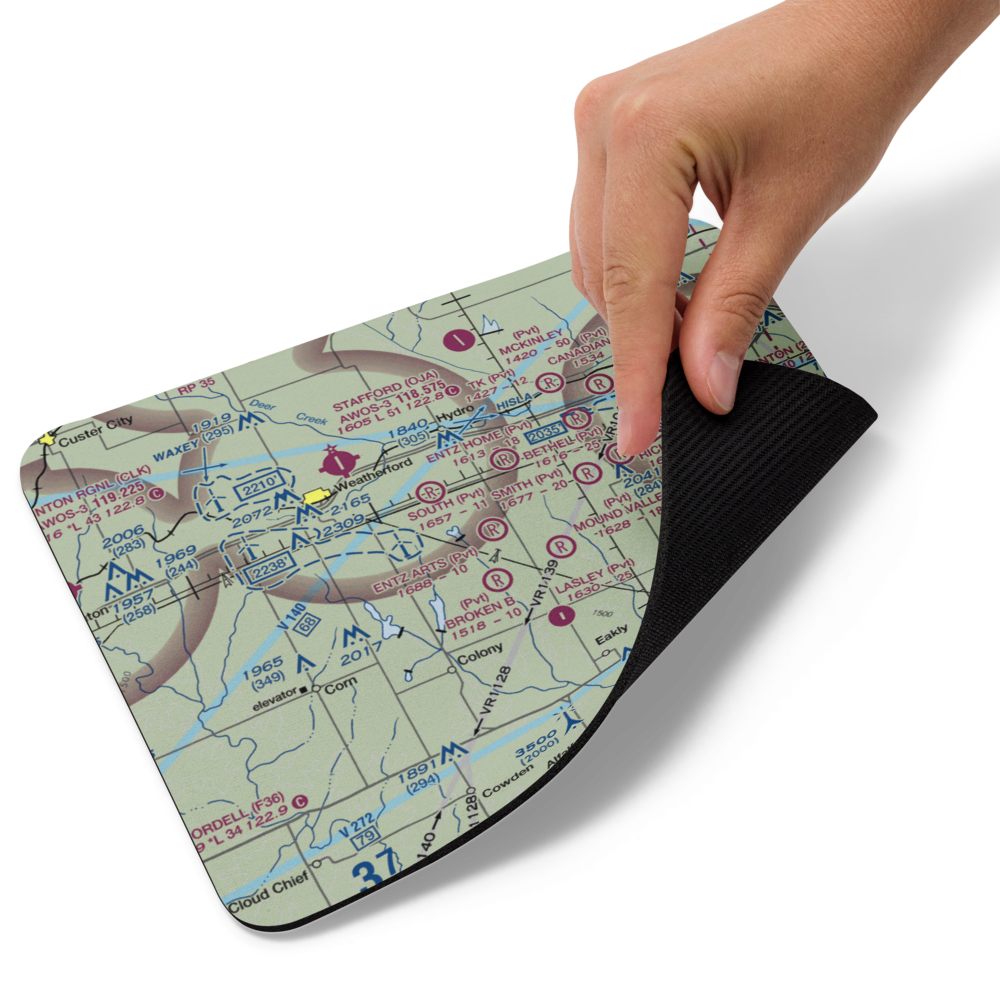 Entz Arts Airport (16OK) VFR Sectional Mouse Pad 