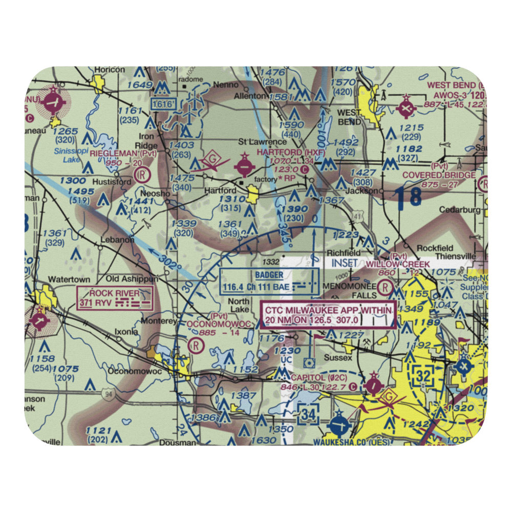 Erin Aero Airport (WN75) VFR Sectional Mouse Pad 