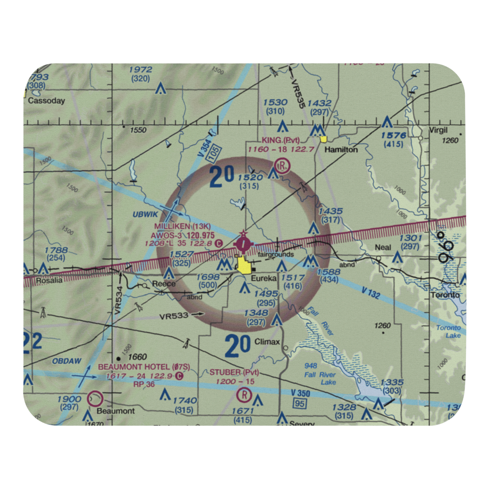 Eureka Municipal Airport (13K) VFR Sectional Mouse Pad 