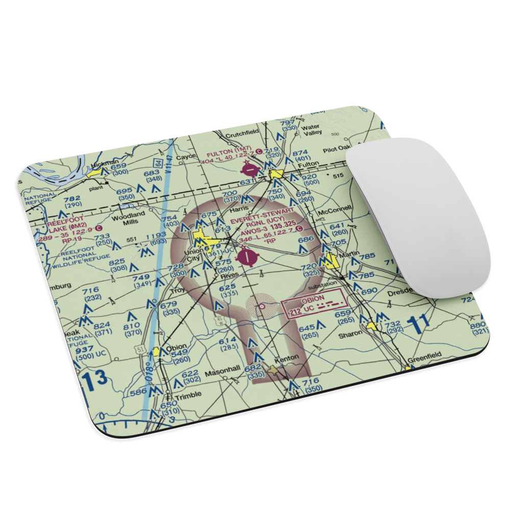 Everett-Stewart Regional Airport (UCY) VFR Sectional Mouse Pad 