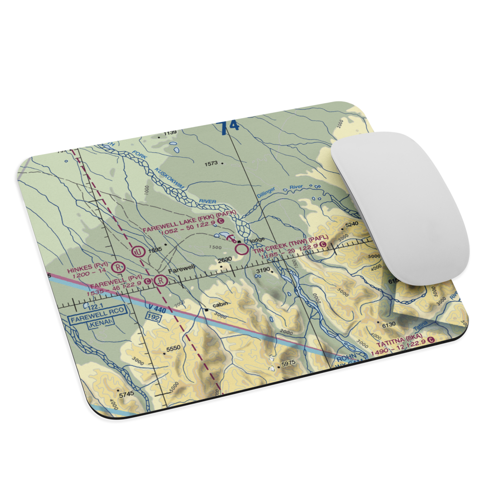 Farewell Lake Seaplane Base (FKK) VFR Sectional Mouse Pad 