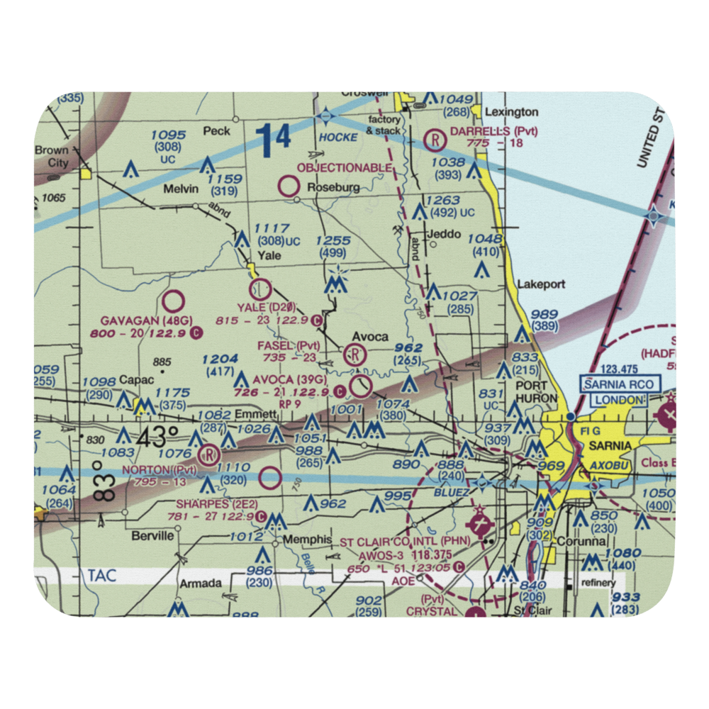 Fasel Field (MI01) VFR Sectional Mouse Pad 