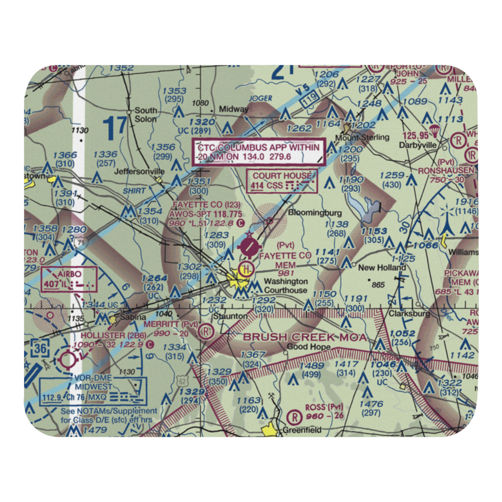 Fayette County Airport (I23) VFR Sectional Mouse Pad 