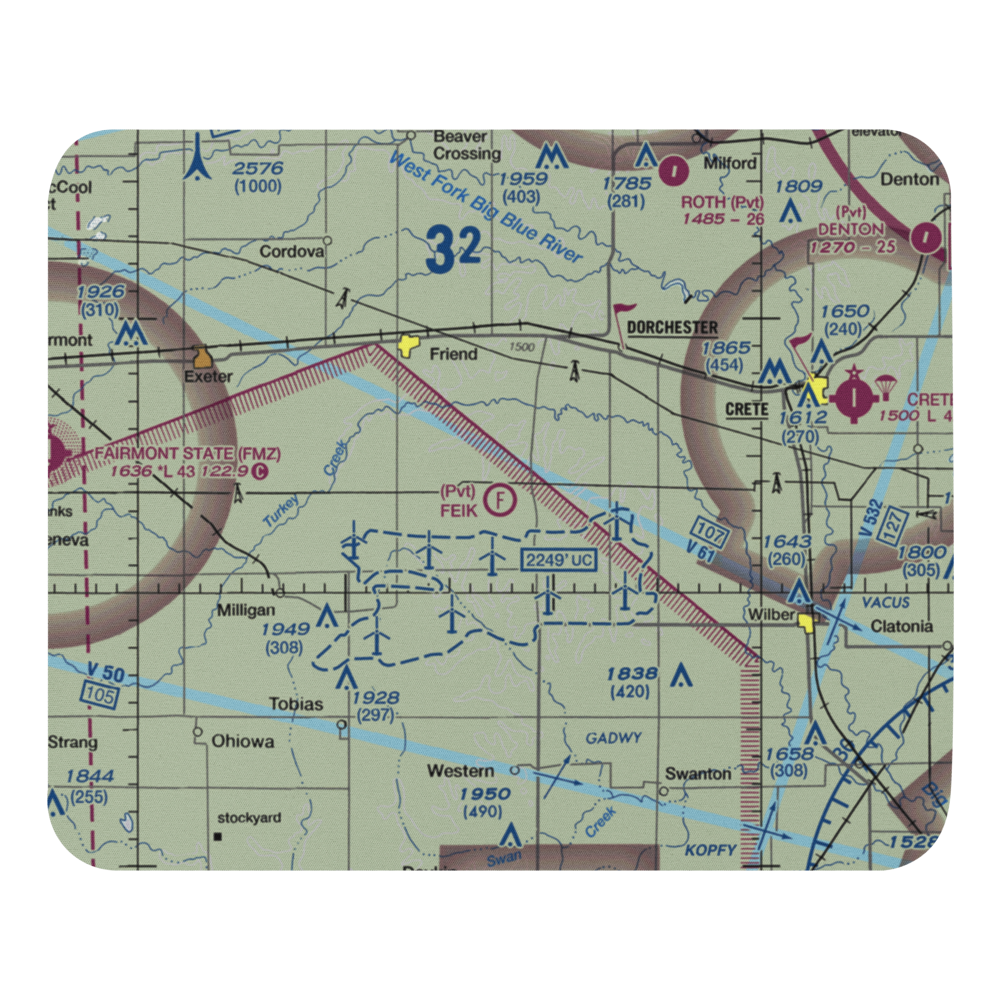 Feik Field Ultralight Flightpark (NE94) VFR Sectional Mouse Pad 