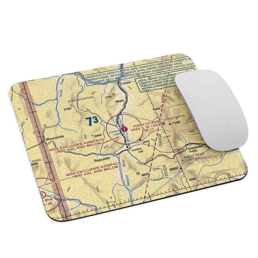 Ferry County Airport (R49) VFR Sectional Mouse Pad 