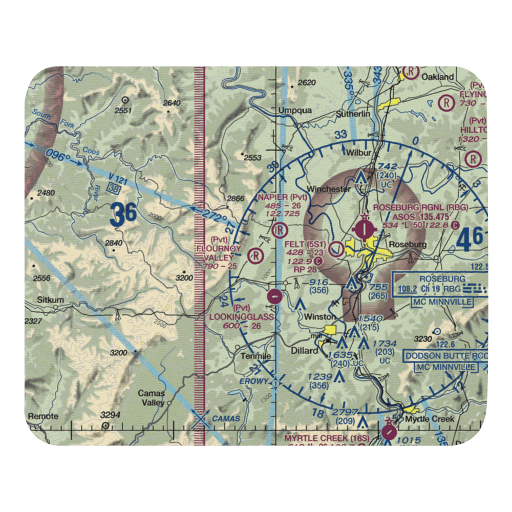 Flournoy Valley Airport (95OR) VFR Sectional Mouse Pad 