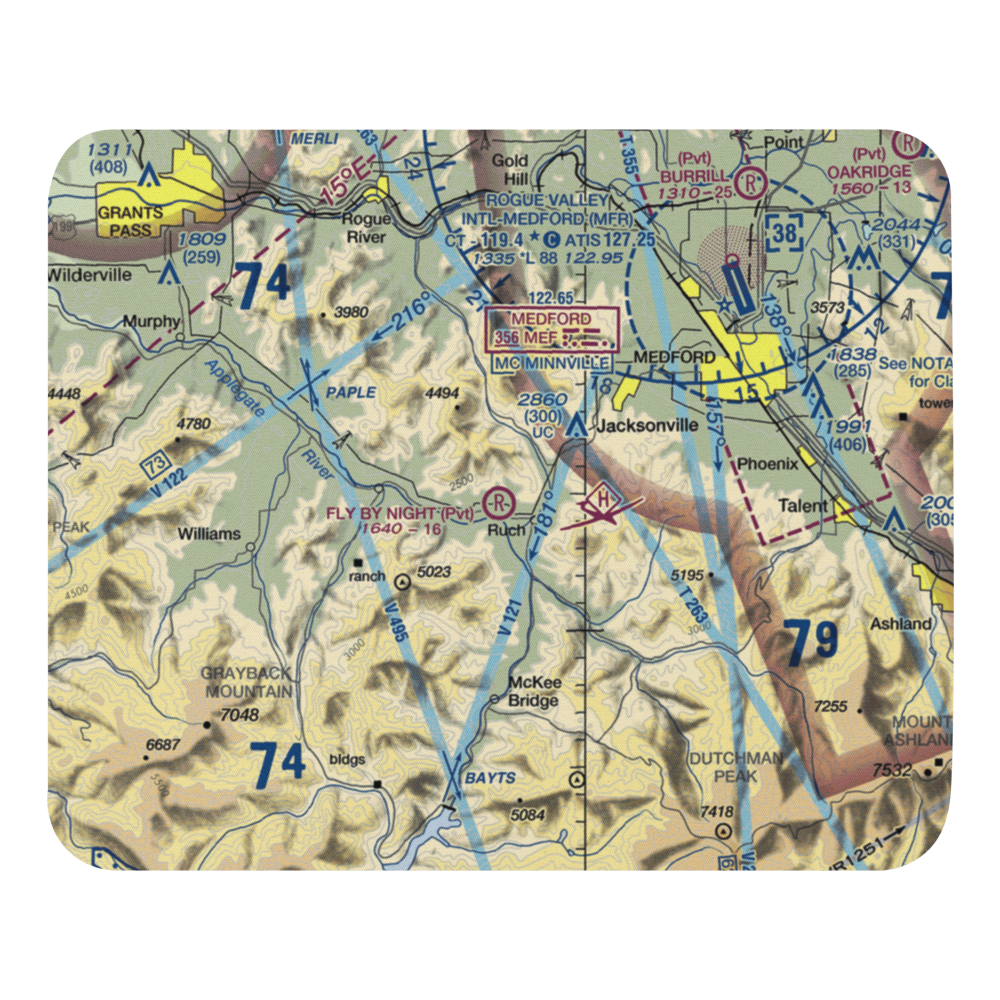 Fly By Night Airport (OG13) VFR Sectional Mouse Pad 