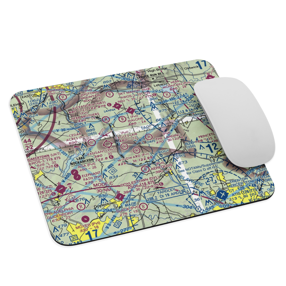 Fly-N-D Landing Strip (92NJ) VFR Sectional Mouse Pad 
