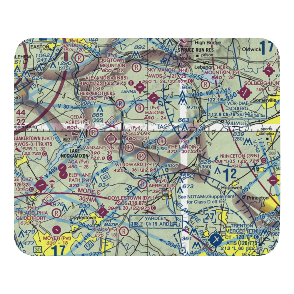 Fly-N-D Landing Strip (92NJ) VFR Sectional Mouse Pad 
