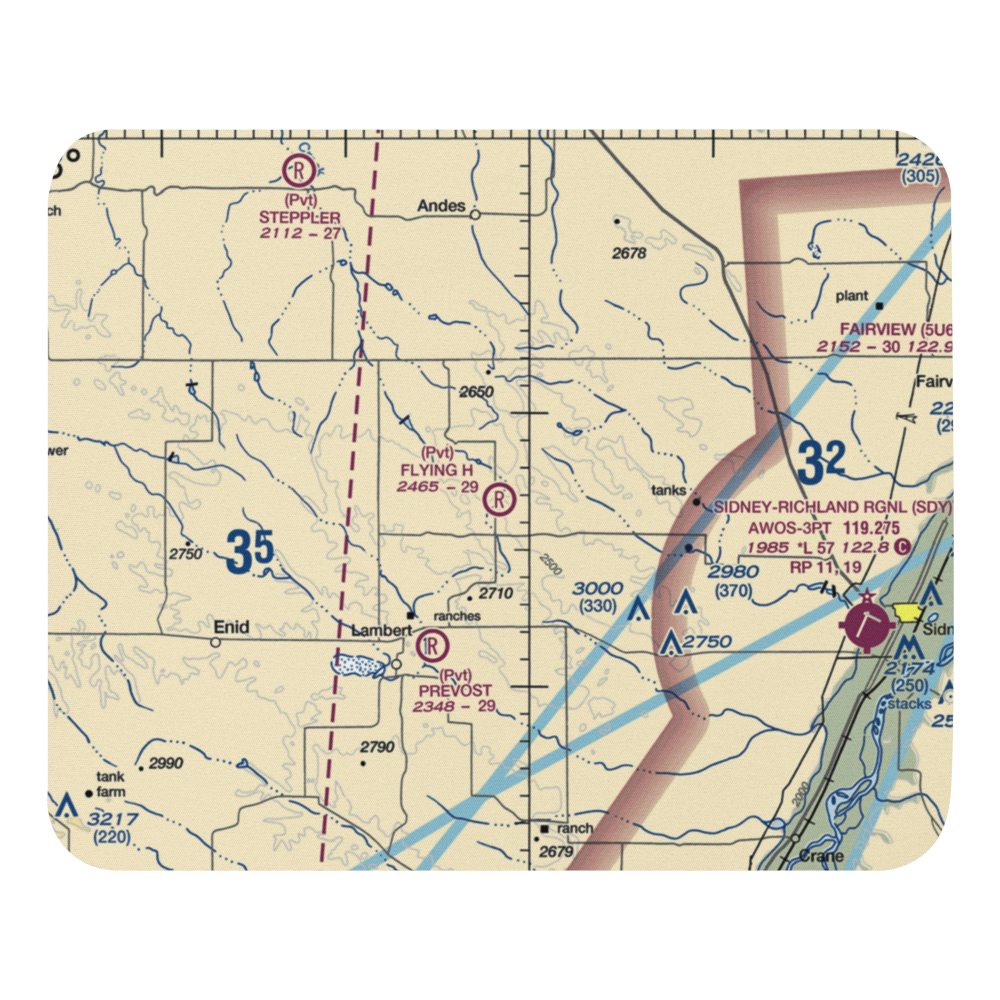 Flying H Airport (69MT) VFR Sectional Mouse Pad 