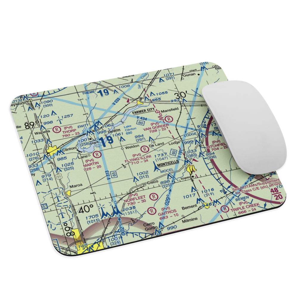 Flying Illini Airport (IL80) VFR Sectional Mouse Pad 