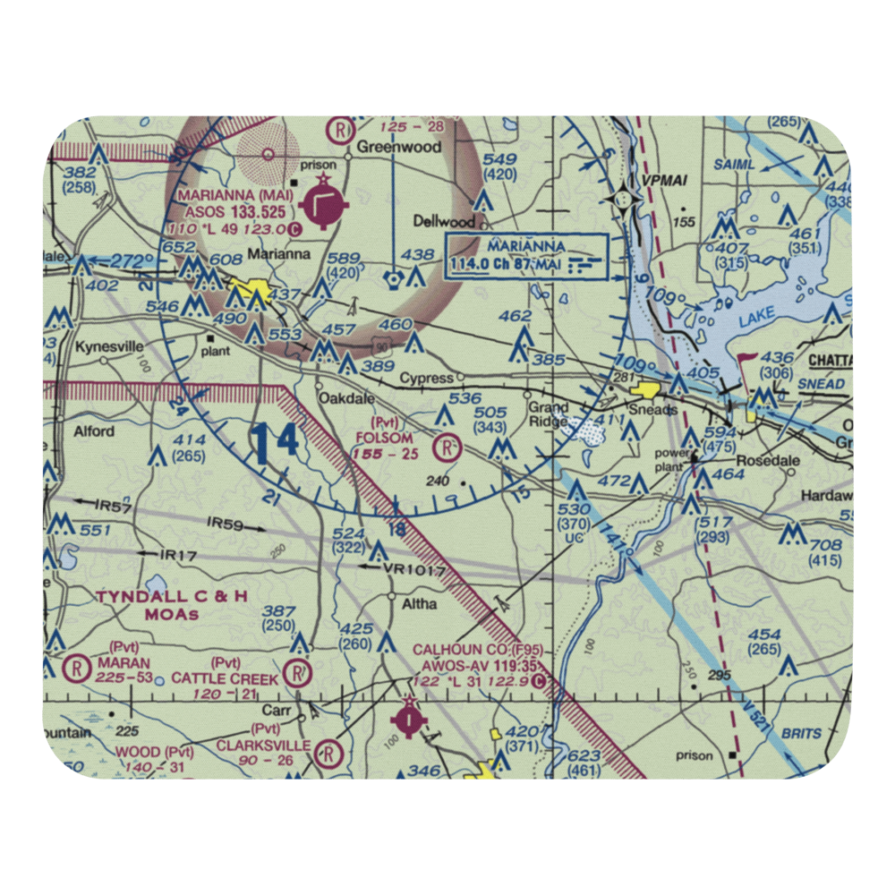 Folsom Airport (2FL3) VFR Sectional Mouse Pad 